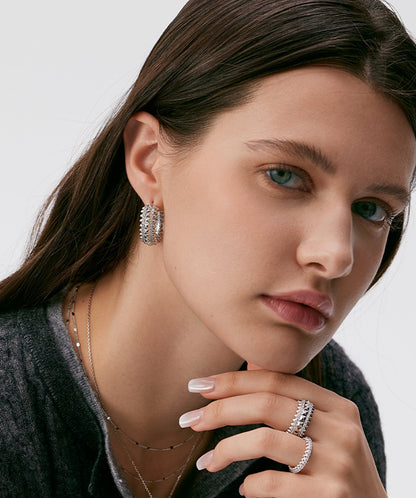 Rock Spike Hoop Earrings