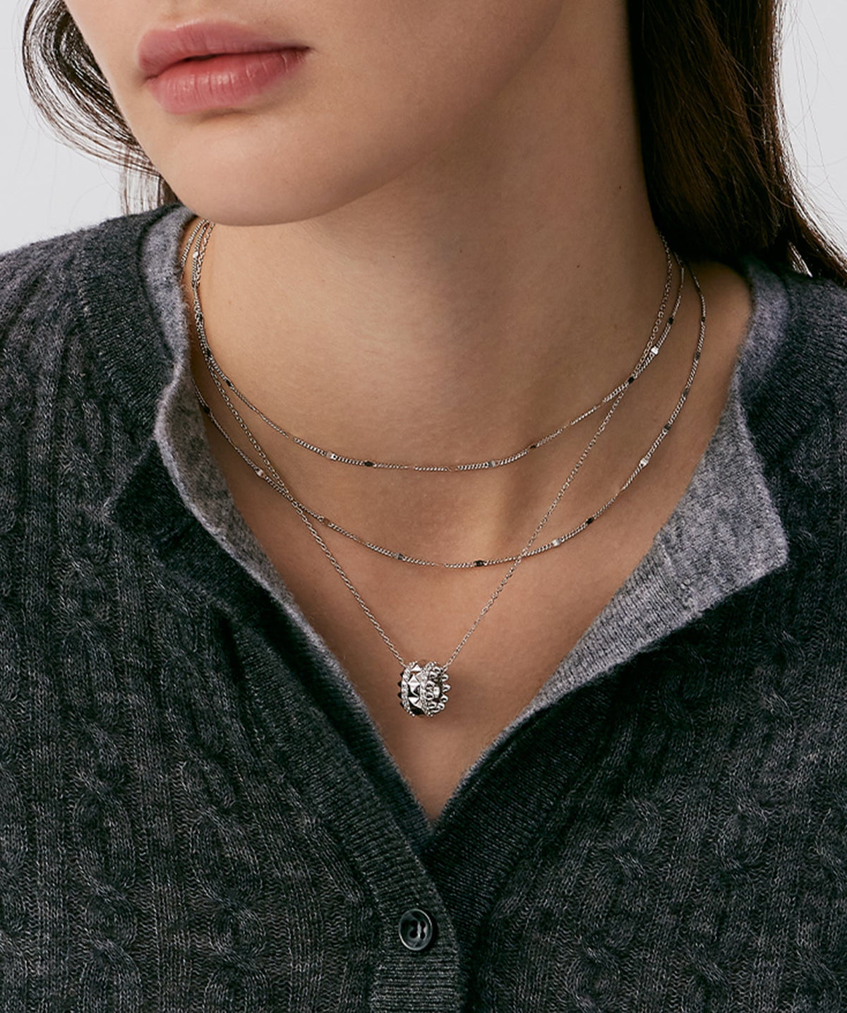 Rock Spike Roller Pendant Necklace