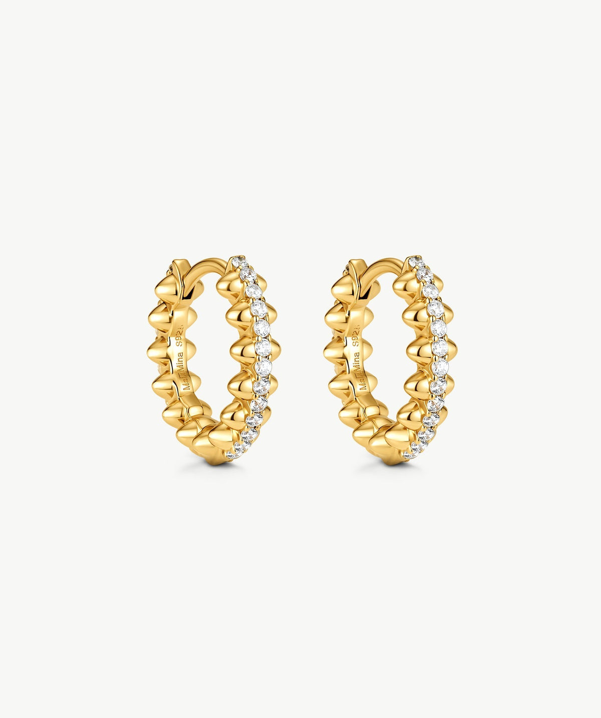 Rock Pave Spike Mini Hoop Earrings