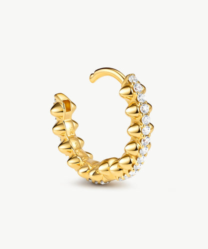 Rock Pave Spike Mini Hoop Earrings