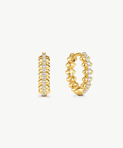 Rock Pave Spike Mini Hoop Earrings