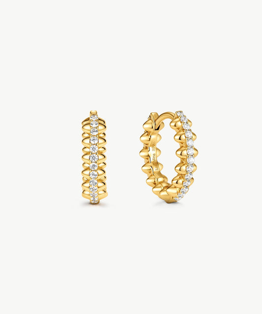 Rock Pave Spike Mini Hoop Earrings
