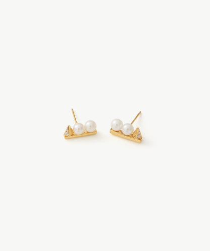 Rock Pearl Spike Stud Earrings