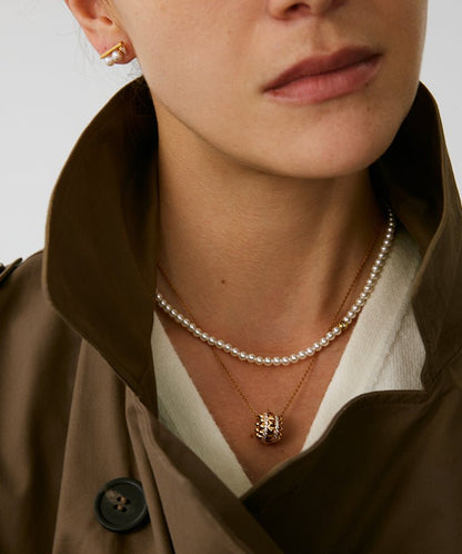 Rock Pearl Spike Stud Earrings