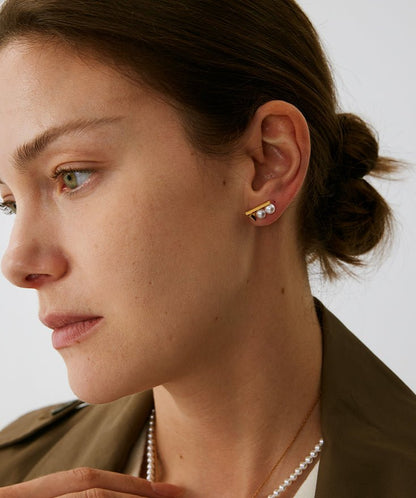 Rock Pearl Spike Stud Earrings