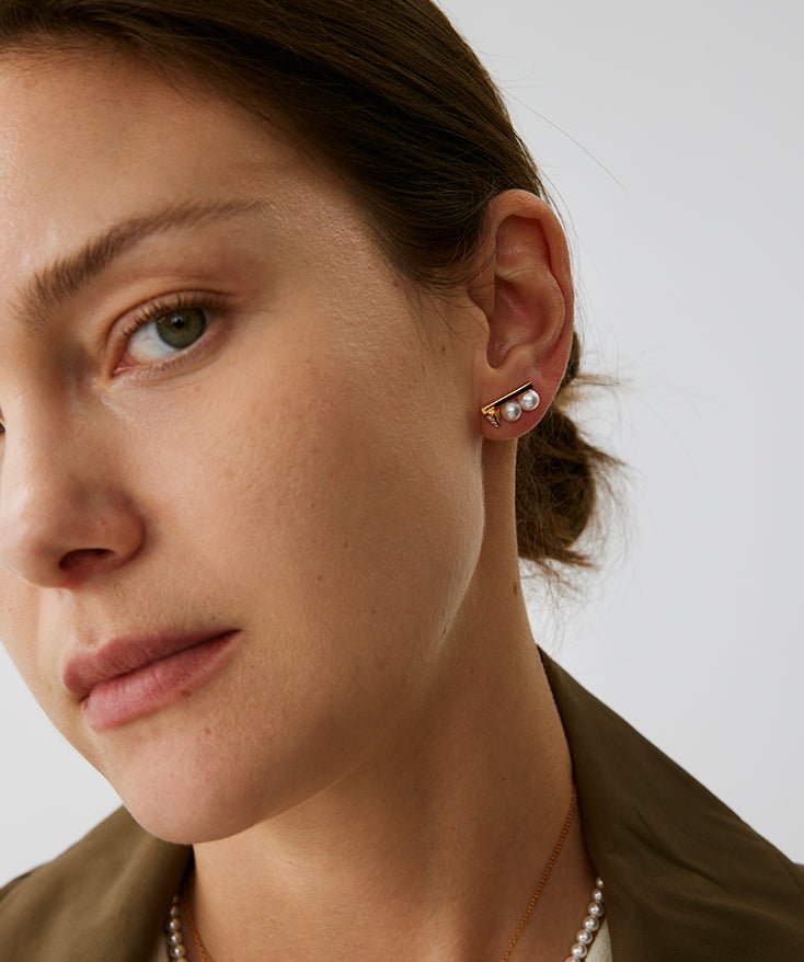 Rock Pearl Spike Stud Earrings