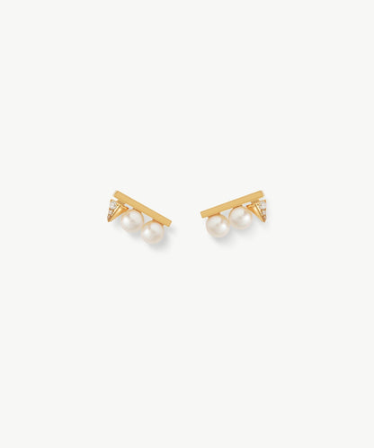 Rock Pearl Spike Stud Earrings