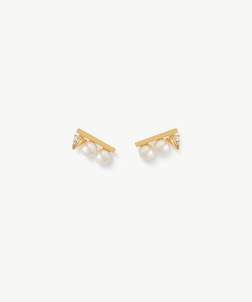 Rock Pearl Spike Stud Earrings