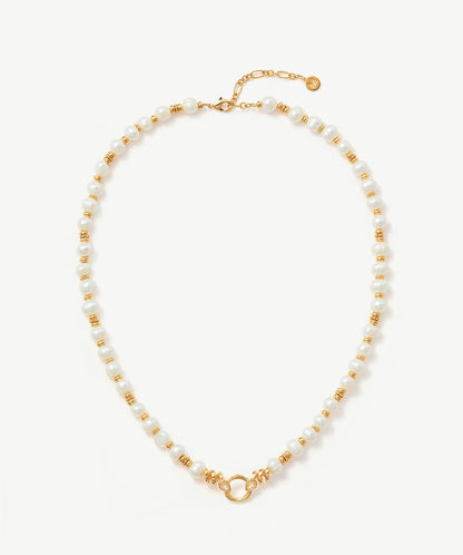 Siva Baroque Pearl Snake Beaded Necklace