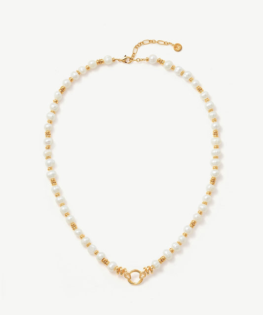 Siva Baroque Pearl Snake Beaded Necklace
