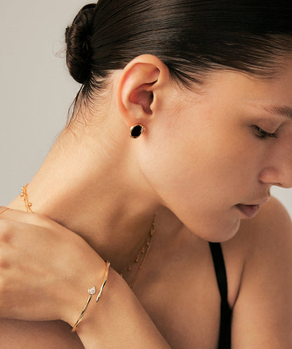 Siva Gemstone Snake Stud Earrings