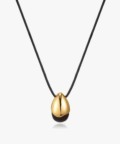 Terra Ebony Teardrop Cord Necklace