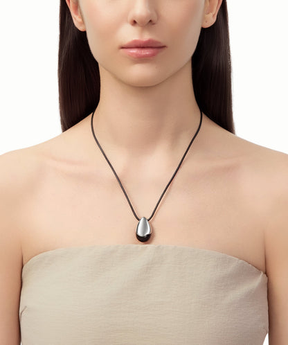Terra Ebony Teardrop Cord Necklace
