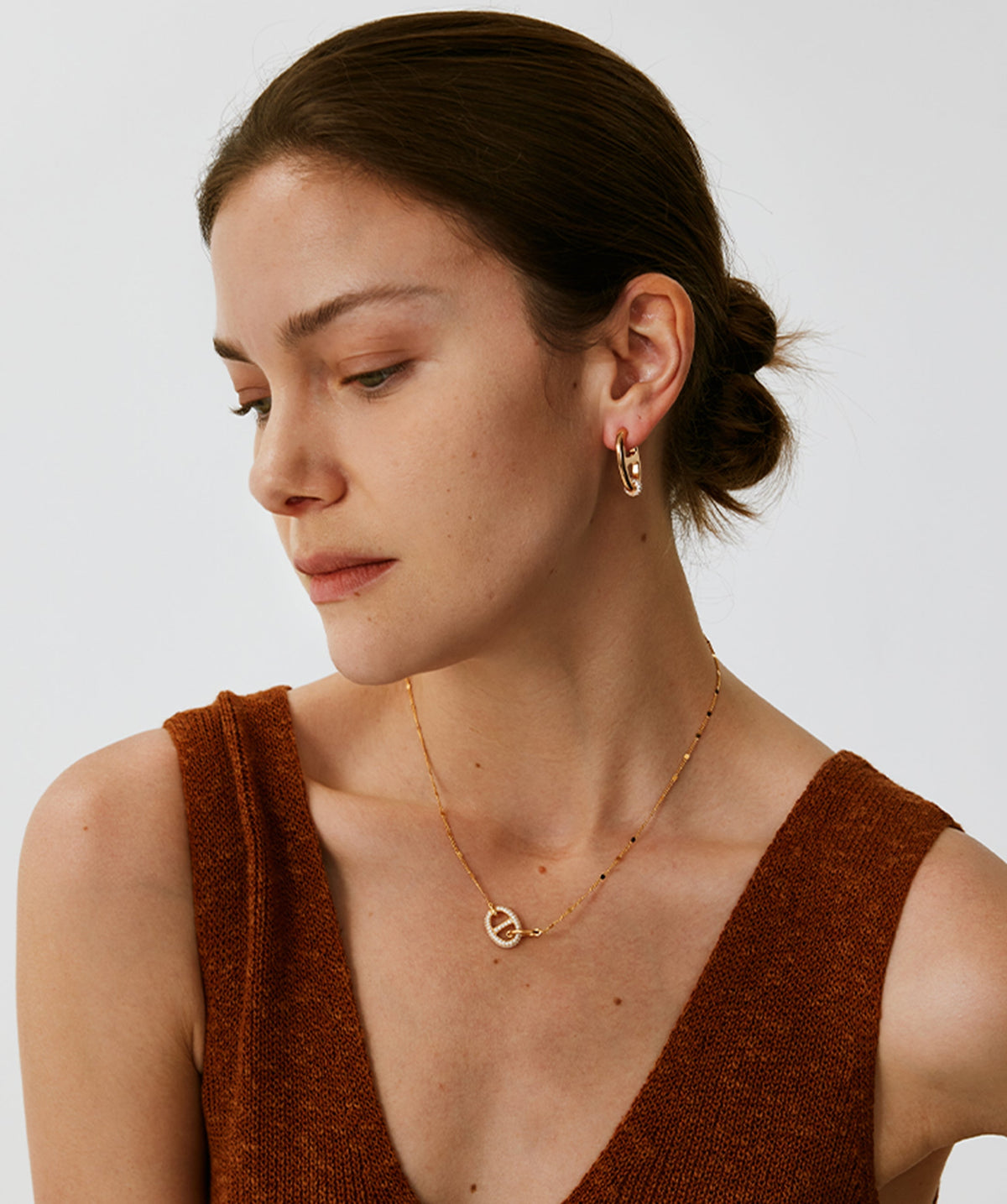 Vero Pave Mariner Interlocking Pendant Necklace