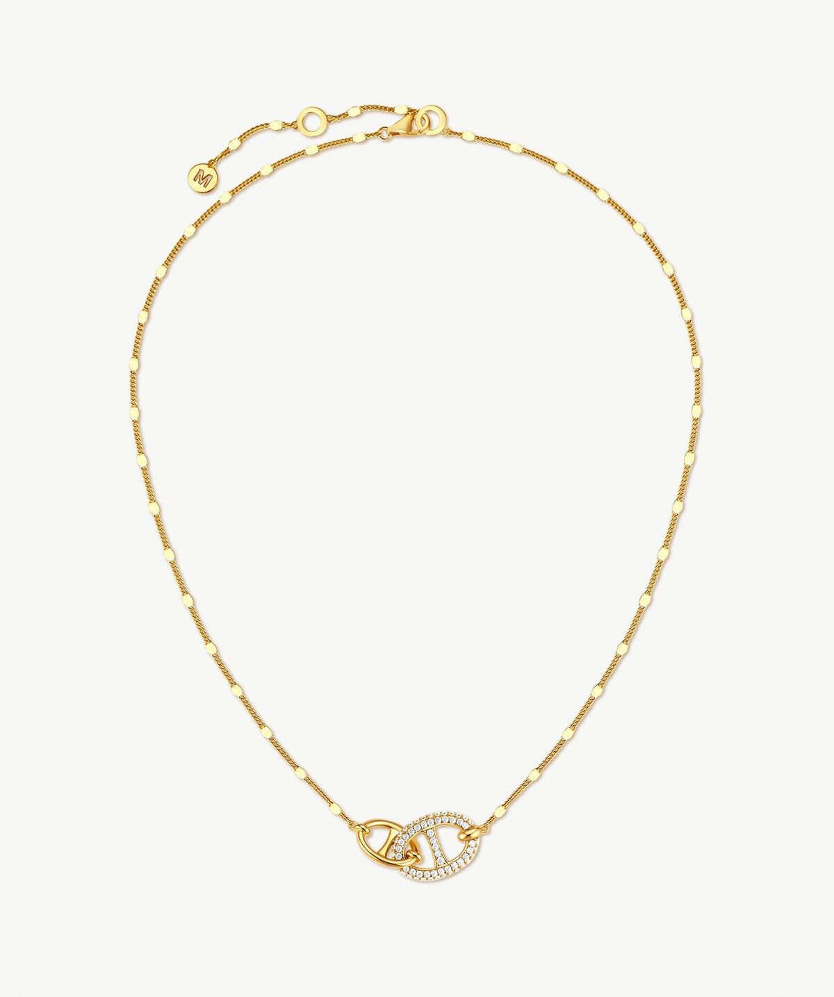 Vero Pave Mariner Interlocking Pendant Necklace