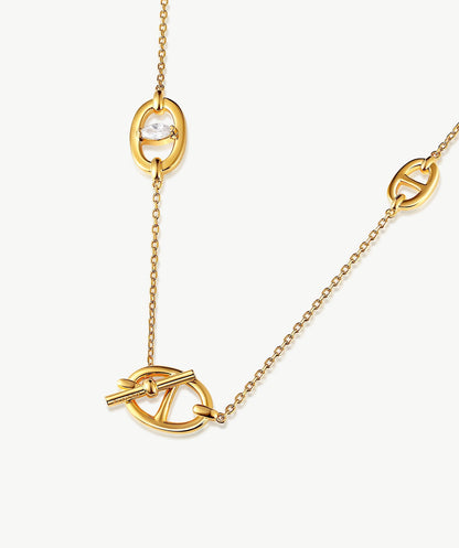 Vero Pave Mariner Layered Long Necklace