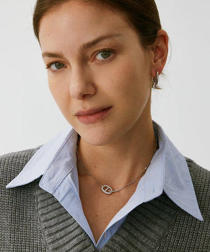 Vero Pave Mariner Interlocking Pendant Necklace