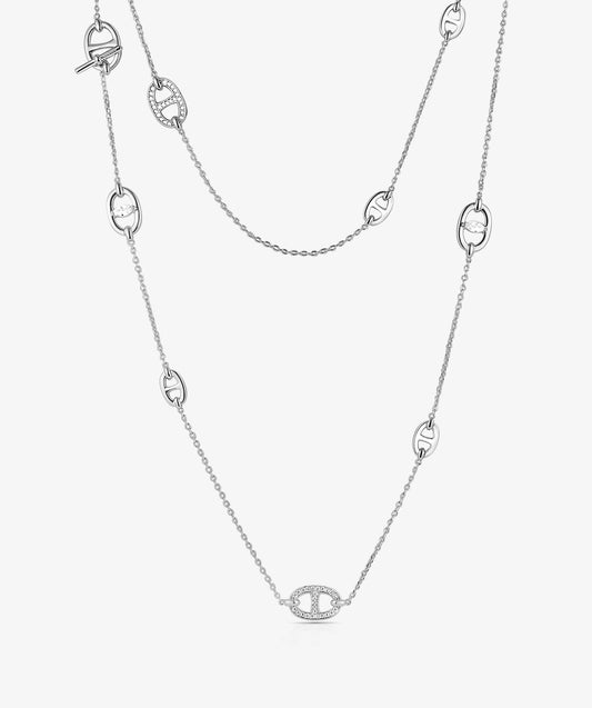 Vero Pave Mariner Layered Long Necklace