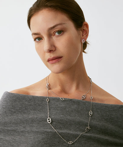 Vero Pave Mariner Layered Long Necklace