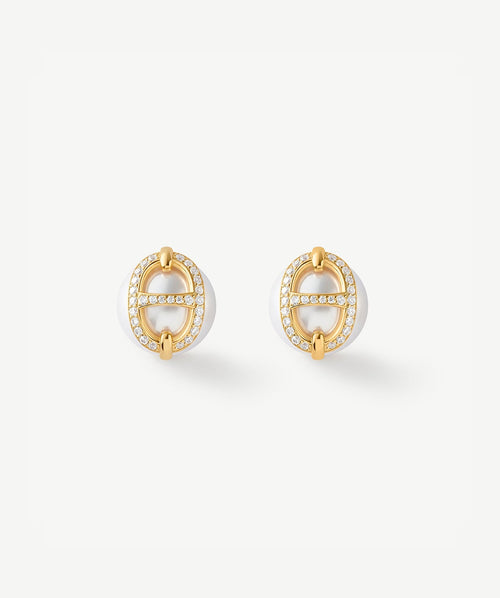 Vero Pearl Mariner Stud Earrings