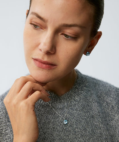 Wilda Gemstone Pave Petite Pendant Necklace