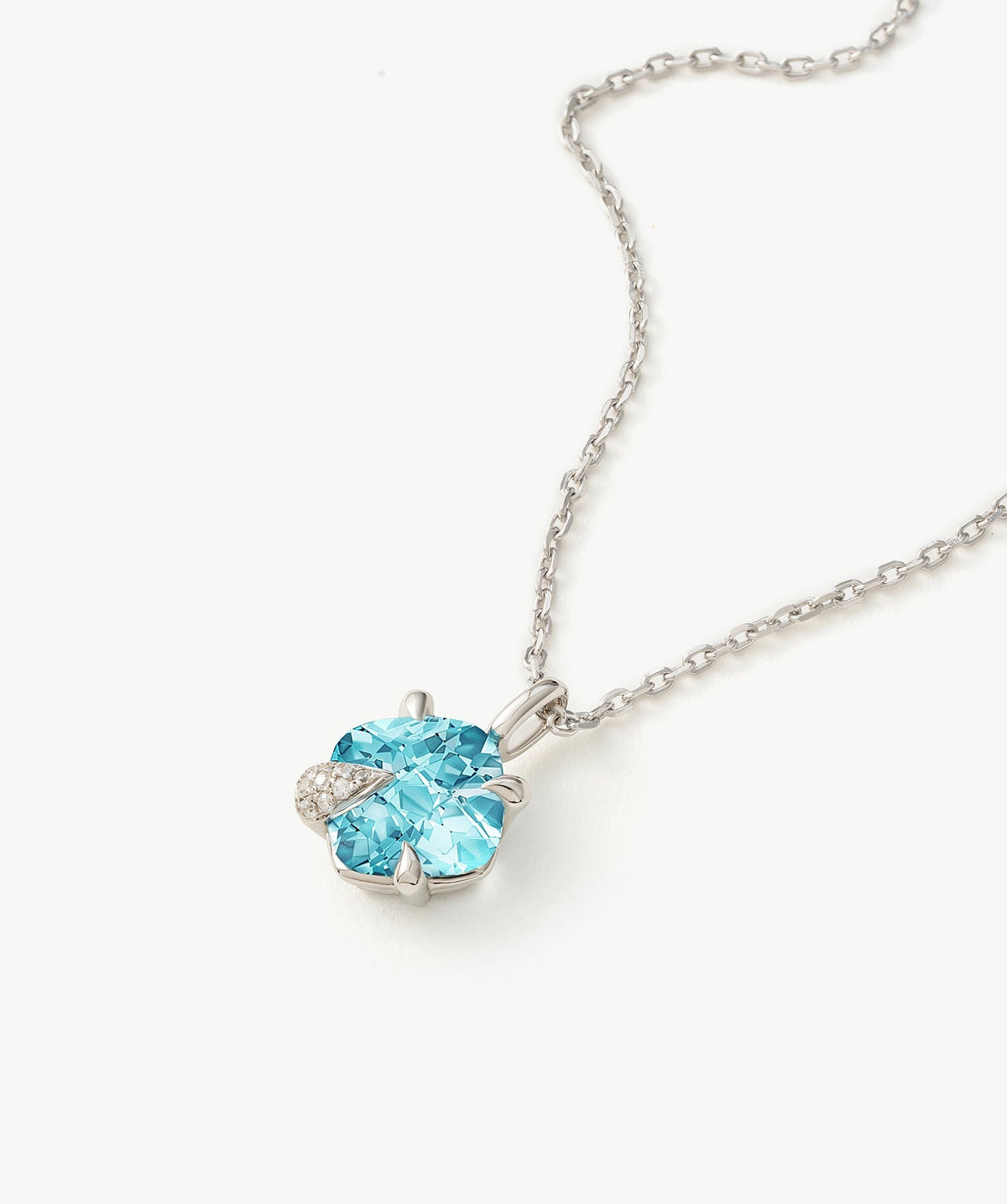 Wilda Gemstone Pave Petite Pendant Necklace