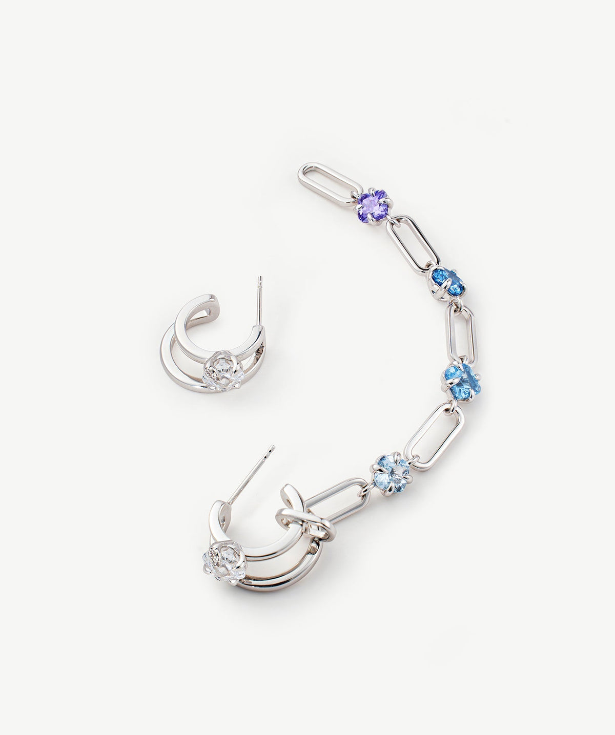 Wilda Gemstone Aurora Mismatched Cocktail Earrings