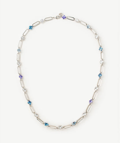 Wilda Gemstone Aurora Paperclip Chain Necklace