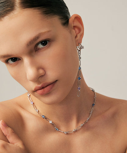 Wilda Gemstone Aurora Paperclip Chain Necklace