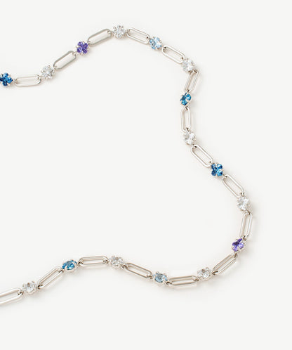 Wilda Gemstone Aurora Paperclip Chain Necklace