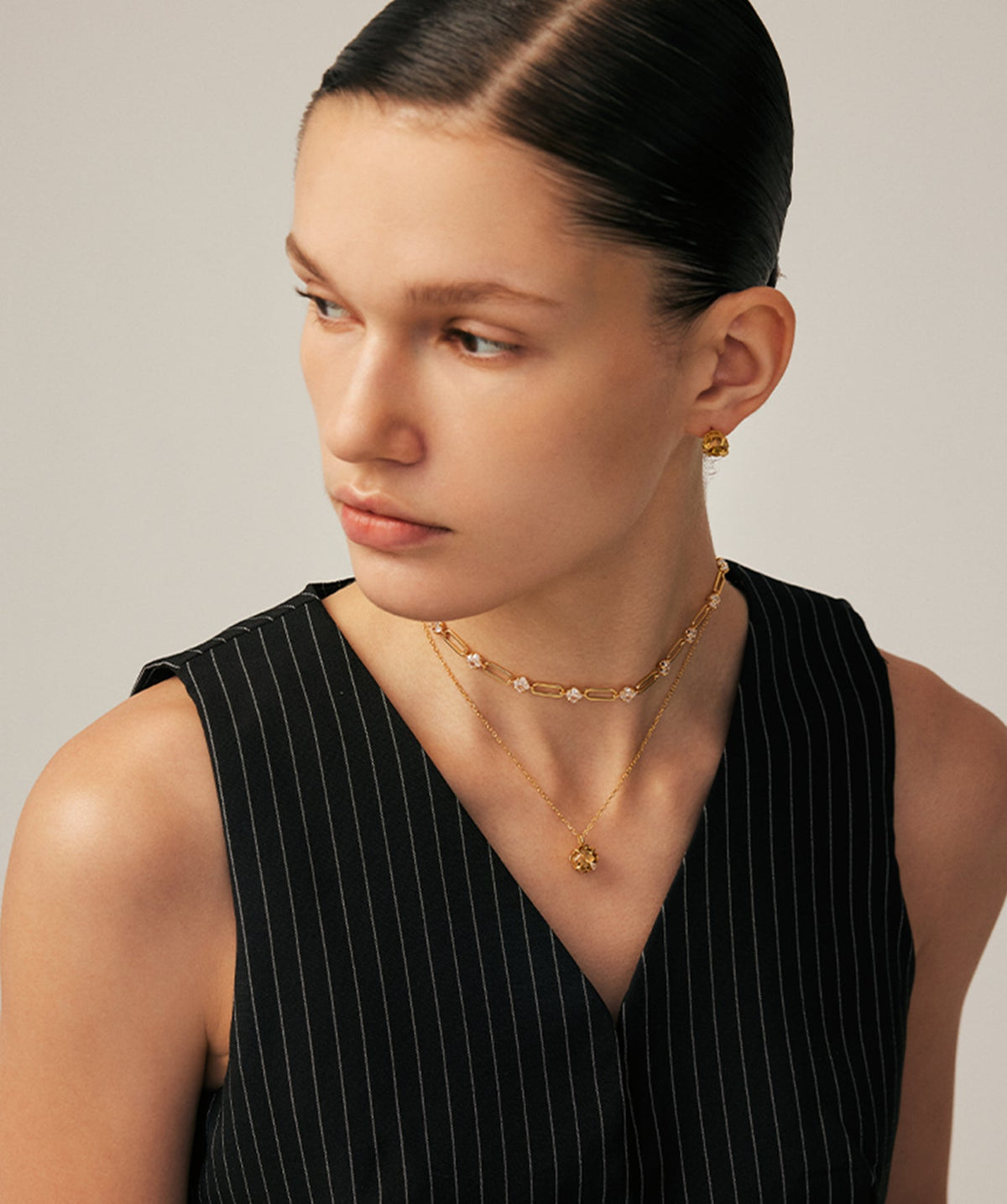 Wilda Gemstone Pave Petite Pendant Necklace