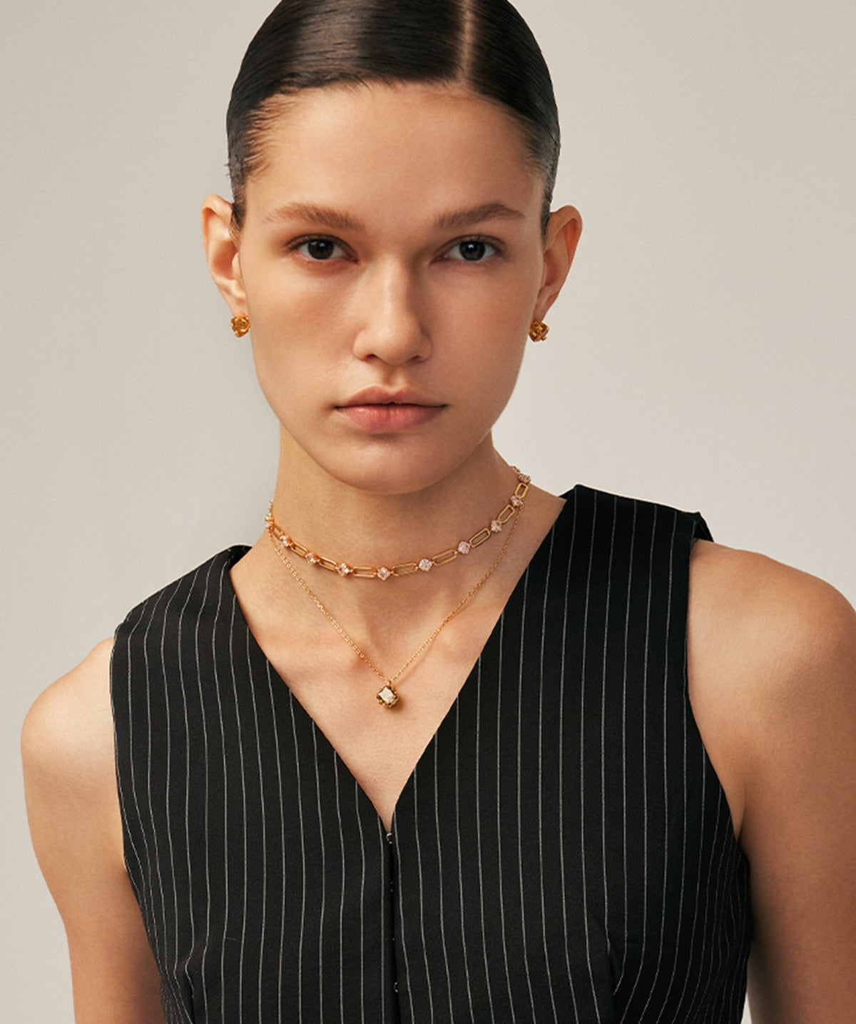 Wilda Gemstone Pave Petite Pendant Necklace