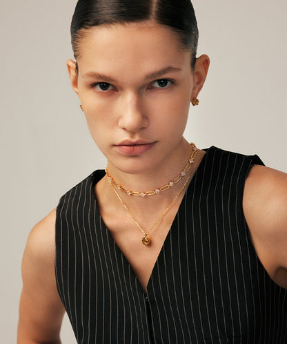 Wilda Gemstone Pave Petite Pendant Necklace