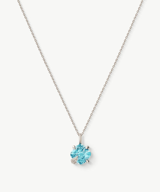Wilda Gemstone Pave Petite Pendant Necklace
