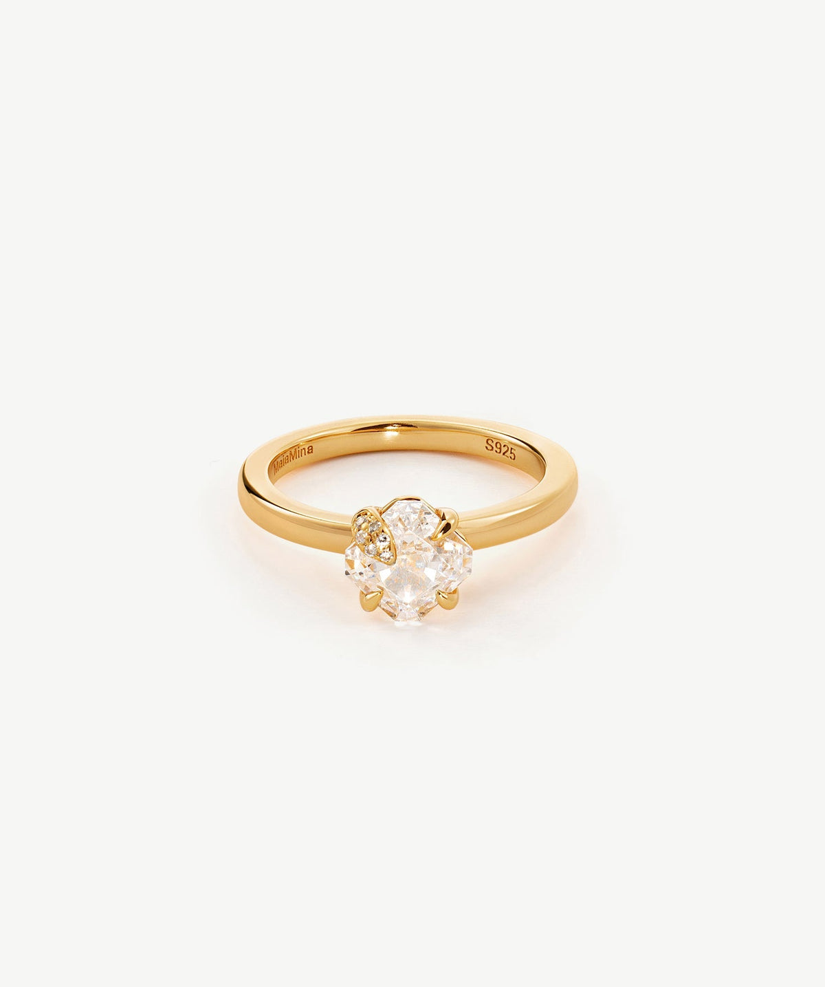 Wilda Gemstone Pave Solitaire Ring
