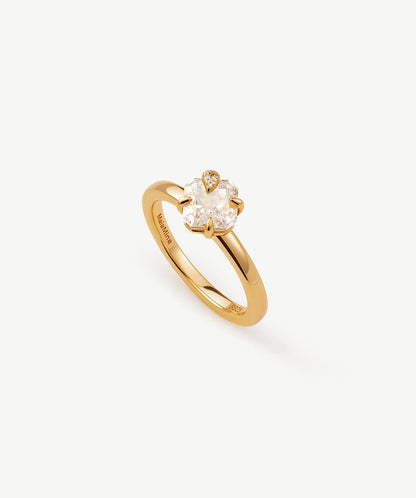 Wilda Gemstone Pave Solitaire Ring