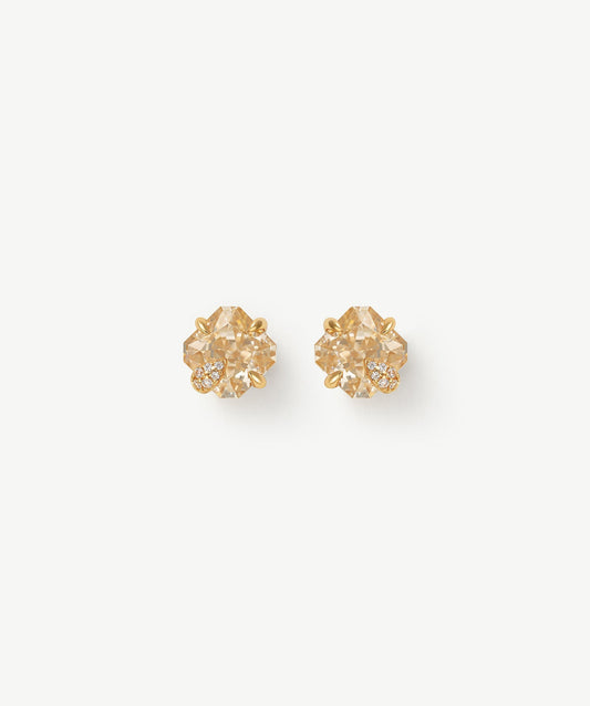 Wilda Gemstone Pave Stud Earrings