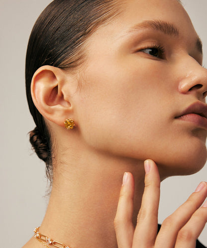 Wilda Gemstone Pave Stud Earrings
