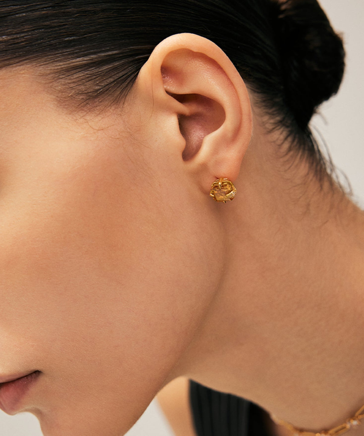 Wilda Gemstone Pave Stud Earrings
