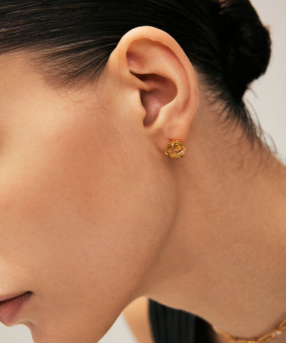 Wilda Gemstone Pave Stud Earrings