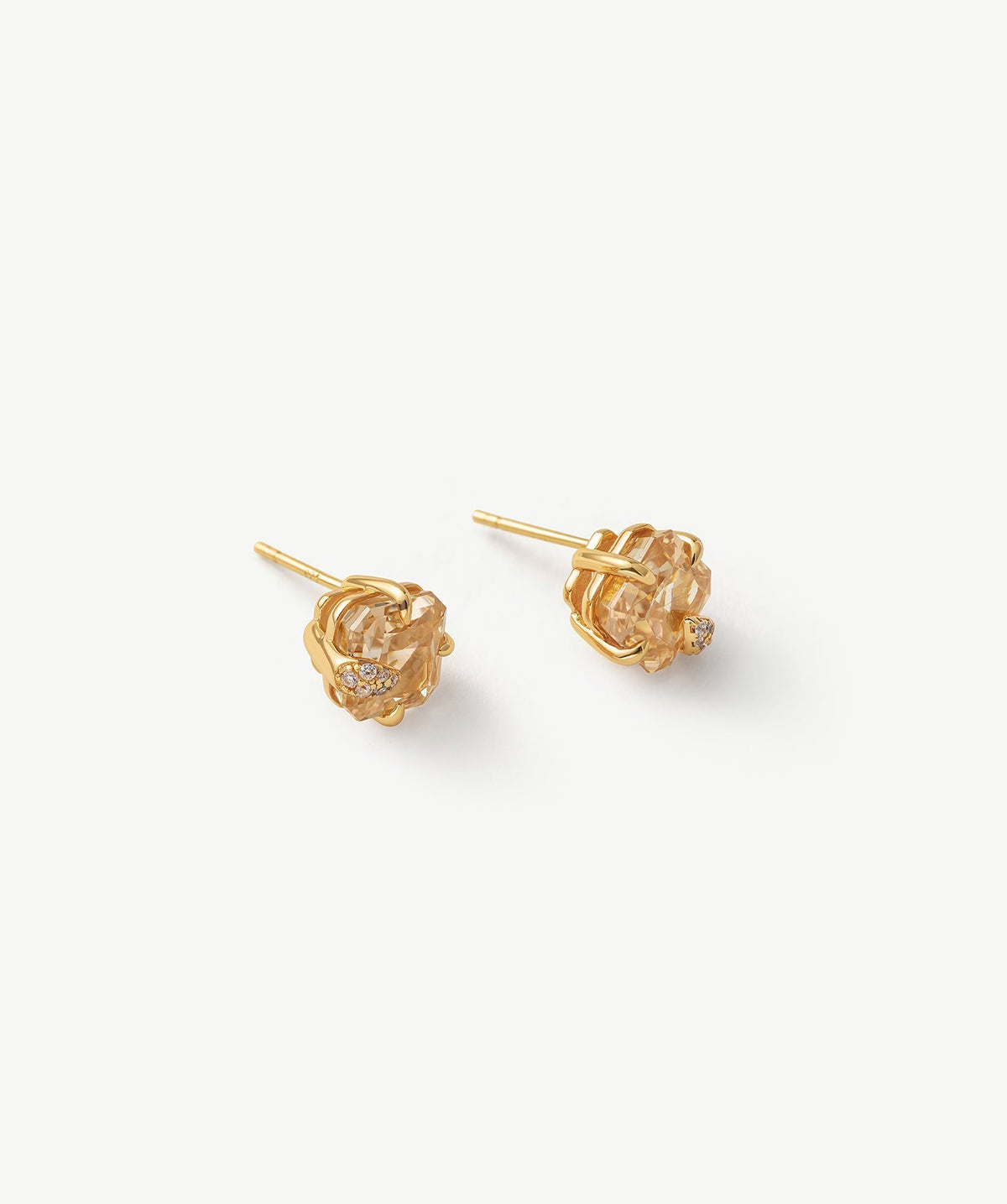 Wilda Gemstone Pave Stud Earrings