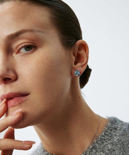 Wilda Gemstone Pave Stud Earrings