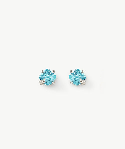 Wilda Gemstone Pave Stud Earrings