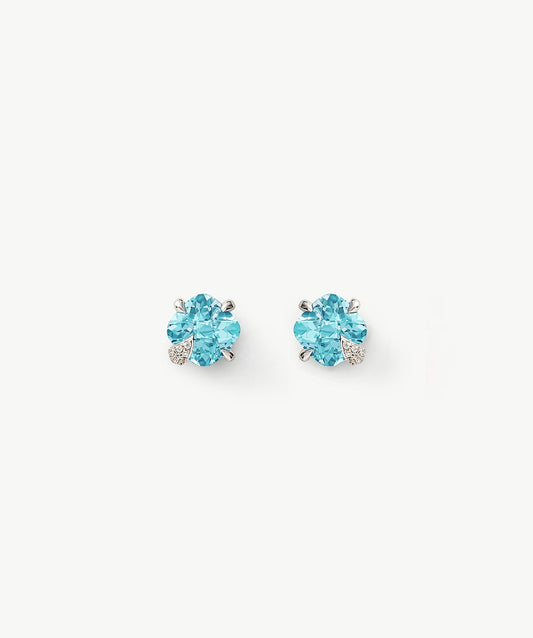 Wilda Gemstone Pave Stud Earrings